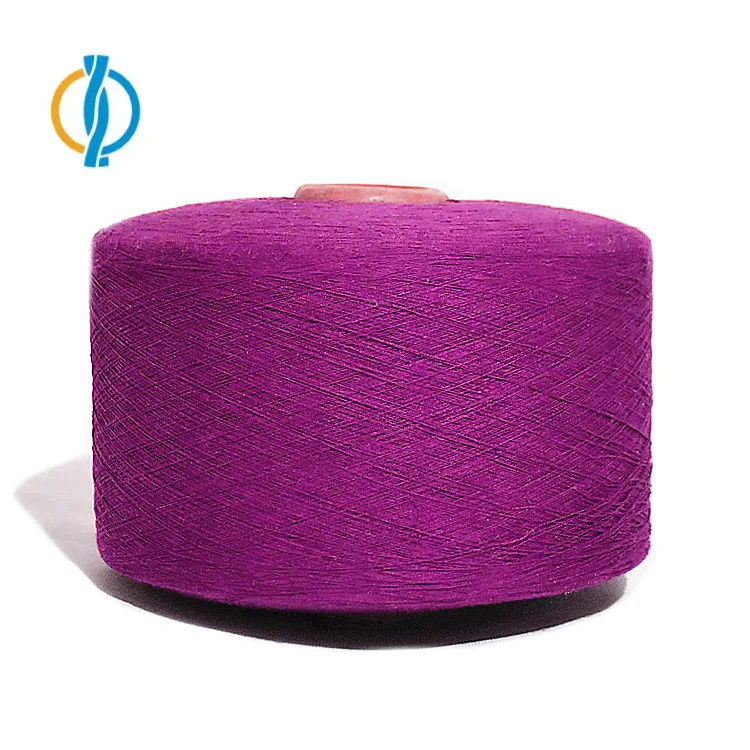 20s/1 18s/1 purple color yarn cotton 30 polyester 70 blended recycled yarn open end for circular knitting machine