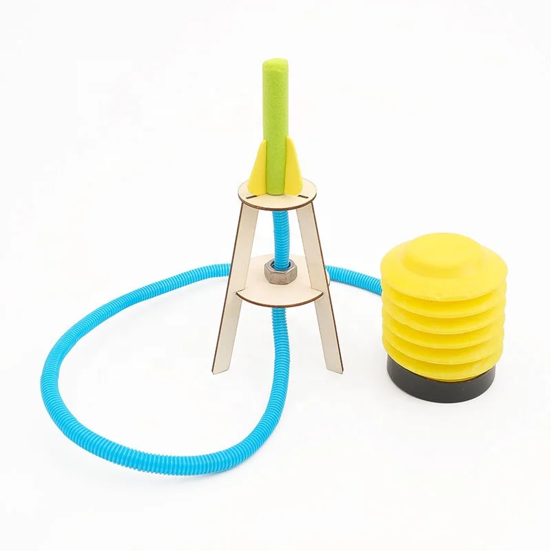 2020 STEM education and science diy wood foam inflatable rocket toy model