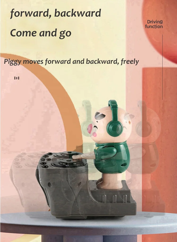 
Tendency new coming plastic Action Figure DJ Tide pig funny musical game toy good gift for children 