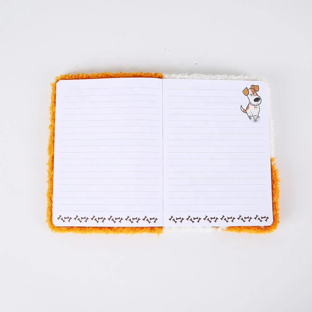 Wholesale Cute Fluffy Animal Dog Plush Diary Notebook