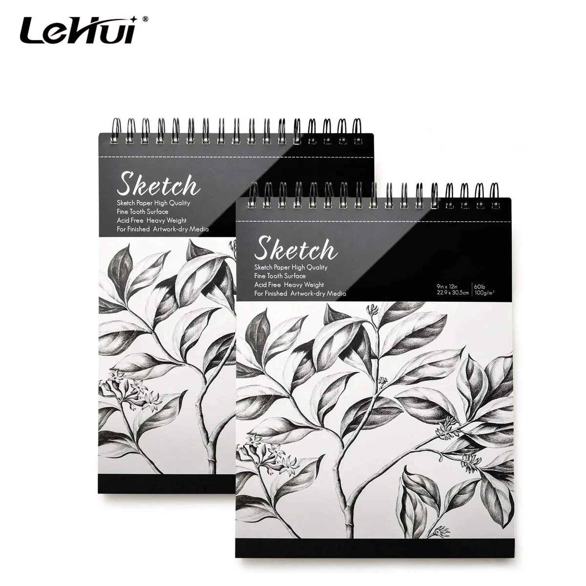 Lehui Hot Sale 9 X 12 inches 100 Sheets Art Drawing Pad Sketch Book Notebook