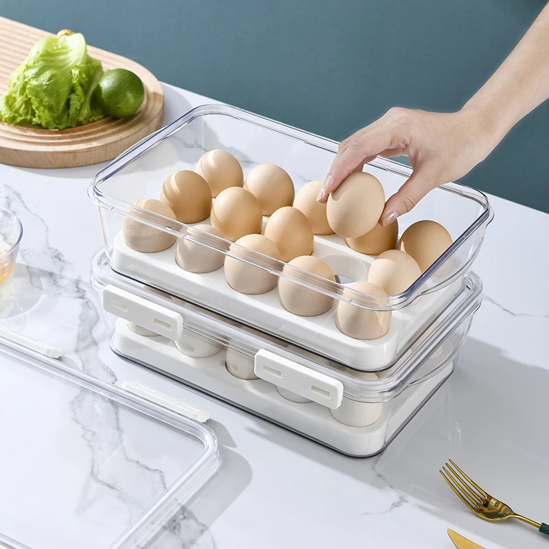 Egg Holders Dispenser for Home and Kitchen Organizer Accessories Automatic Rolling Egg Trays Take Away Food Container Egg Box