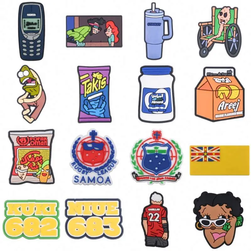 2024 Beach animal rubber fruit food eco-friendly cute Australia NZ Pvc Cartoon Shoe Charm Shoes dog Decoration Amulets charms