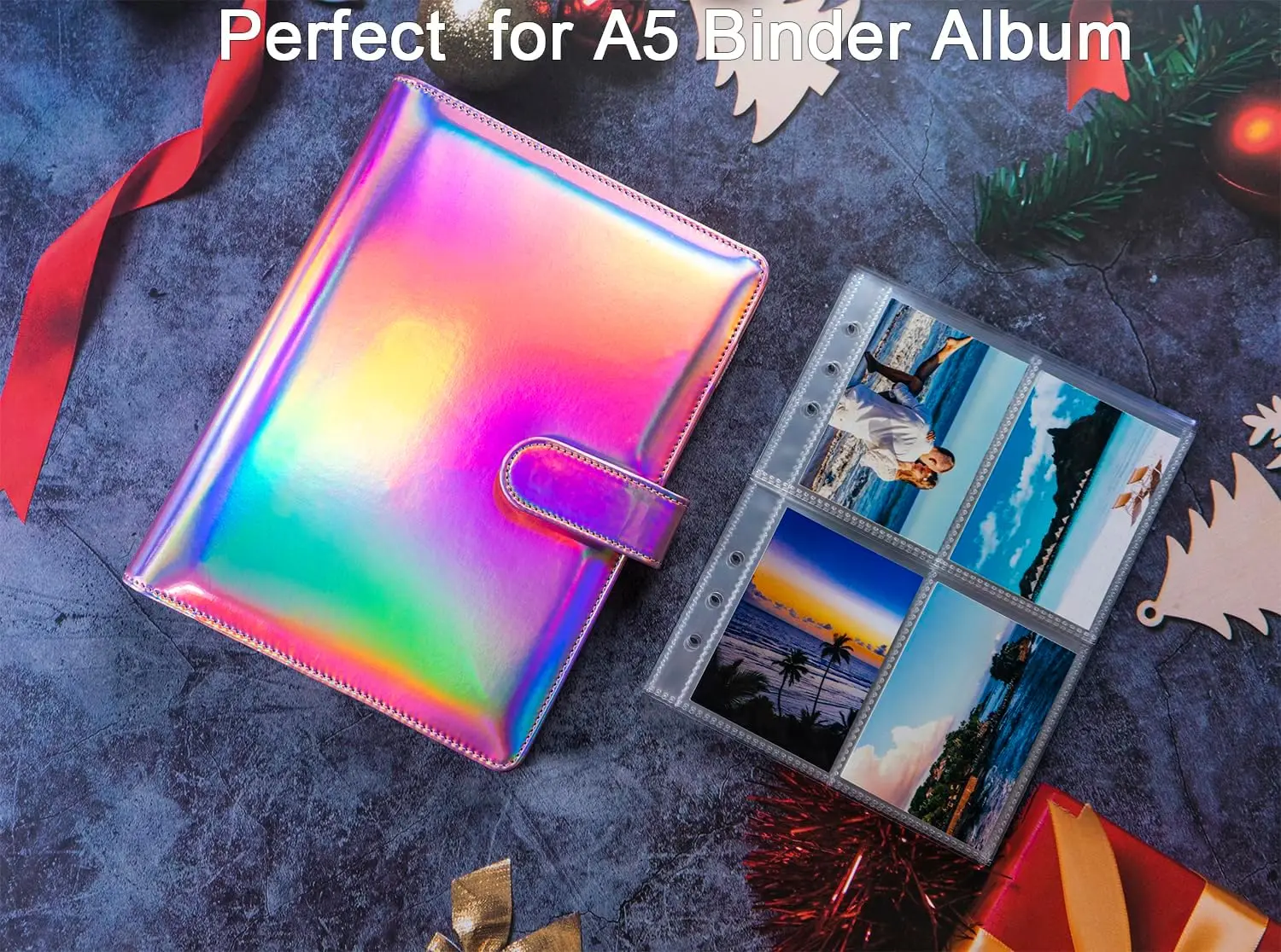 Wholesale PP 6 Rings 4 Pockets 6 Wire Thickness Card Holder A5 Transparent Kpop Card Sleeve Photo Abum Collection Photo Sleeves