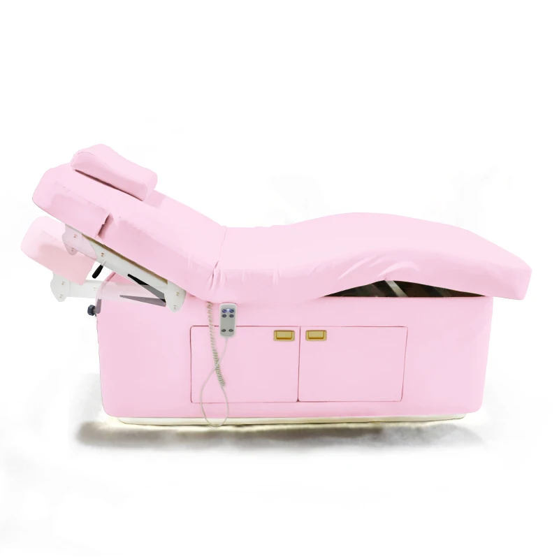 Massage Bed Durable Facial Table Bed with Cabinet Luxury Salon Equipment with Heat Sap Bed Massage Table
