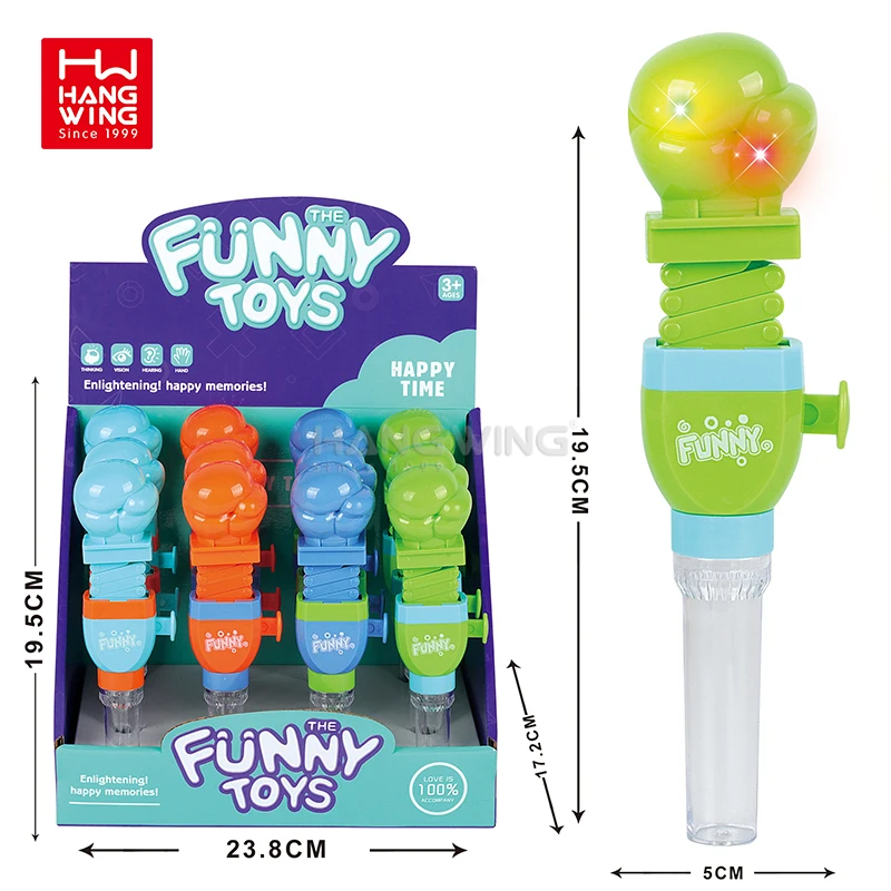 HW children early education classic stress relief fist launcher fun fidget toys set boxing head telescopic Candy Cane 12PCs/box