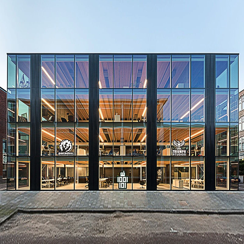 Large Size Tempered Glass Canopy Curtain Walls Section Facade Wall Design for High-Rise Buildings