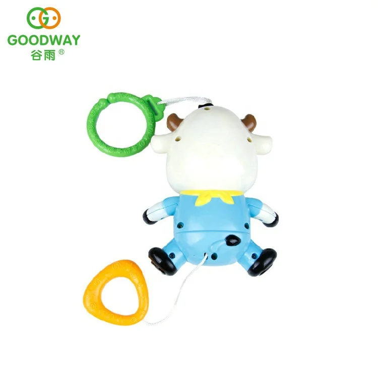 
Abs Material Cute Musical Animal Pulling Cow Funny Baby Bell Bed Stroller Hanging 