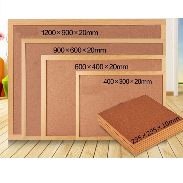 Nature Cork Board Push pin bulletin notice board with wooden frame & high density cork surface