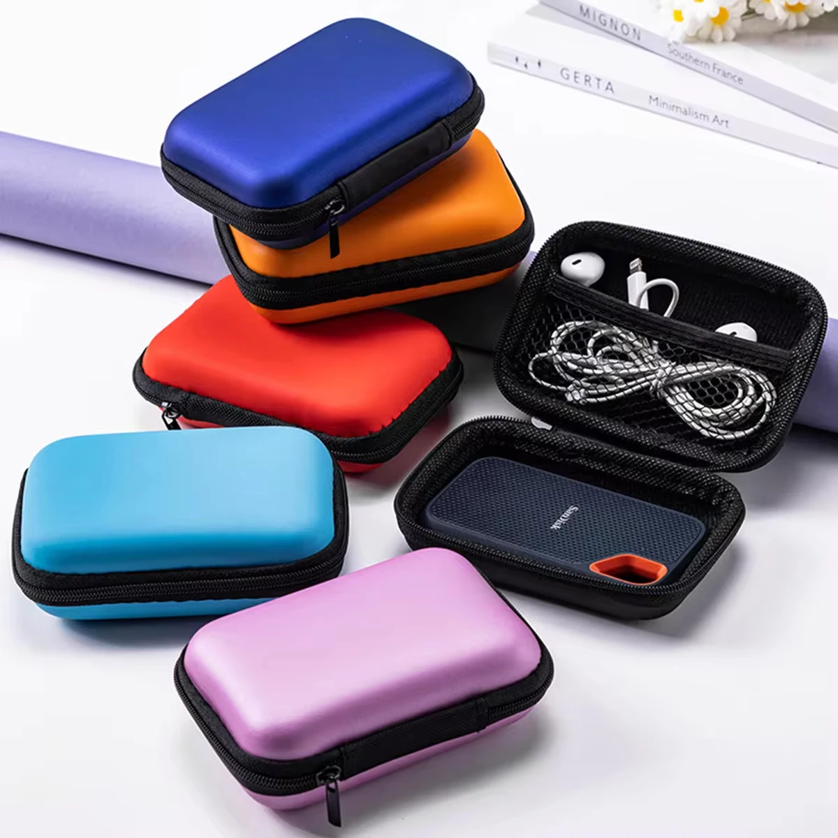 wholesale square 
small 
smell proof Waterproof 
hard 
 In stock cheap custom
 EVA foam 
round external hard drive eva case