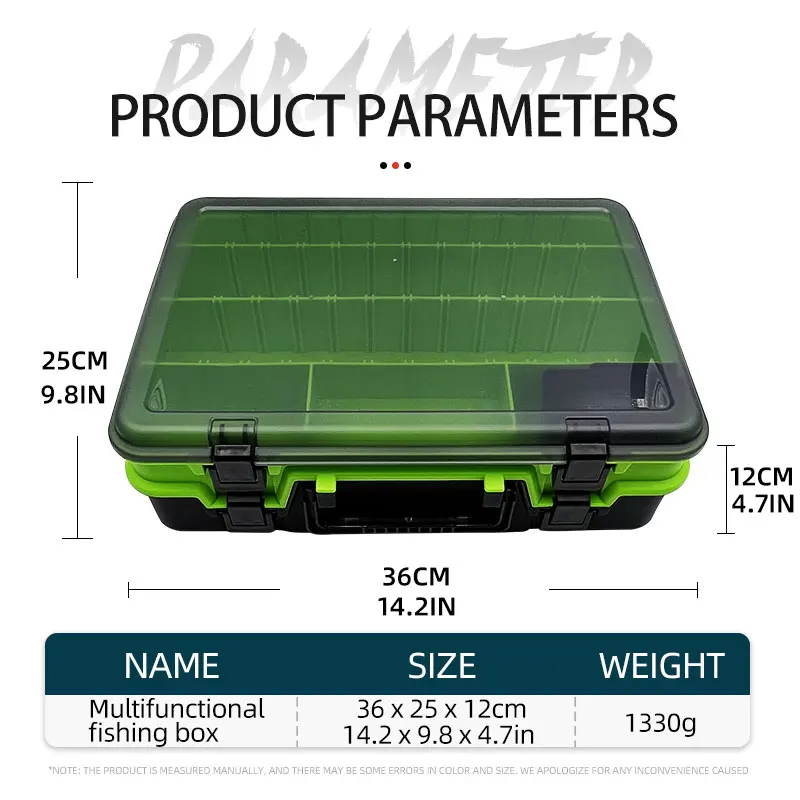 Double Layer Tackle Lure Box with Adjustable Dividers Multifunction  Outdoor Fishing Large Capacity Storage Fishing Tool Box