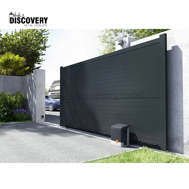 Waterproof aluminium driveway gate automatic electric metal sliding gate outdoor anti rust main gates