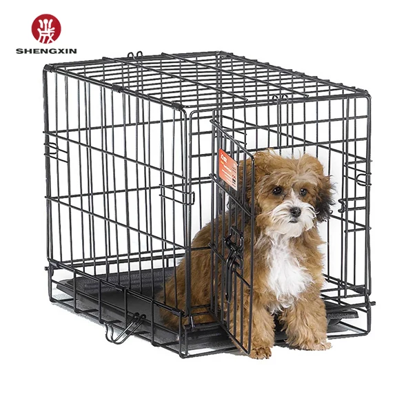 
Wholesale Black Metal Pet Dog Crate Durable Outdoor Large Folding Pet Dog Cage 