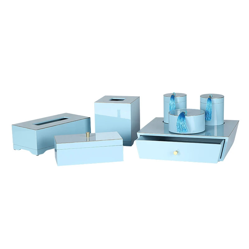 Classic design acrylic hotel luxury bath set hotel room high quality toiletries set