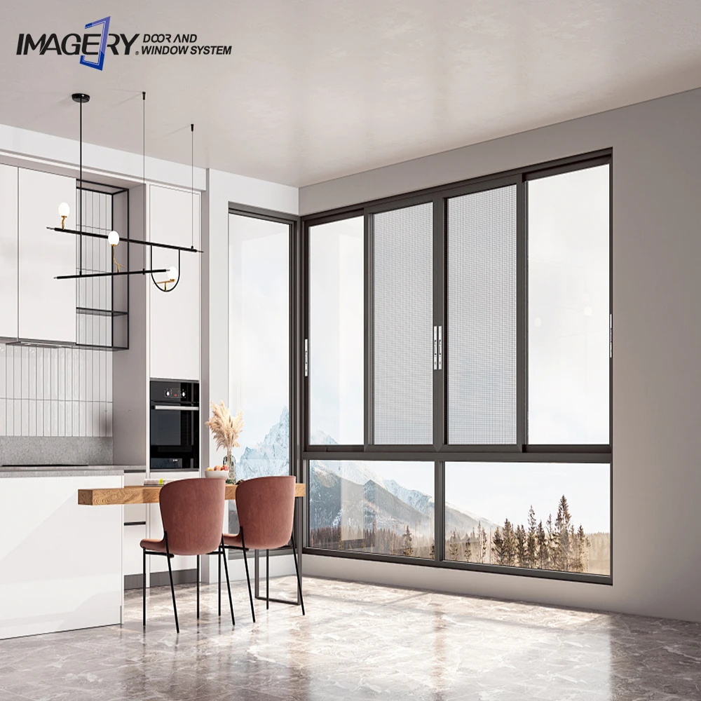 Алюминиевые раздвижные окна с двойным остеклением