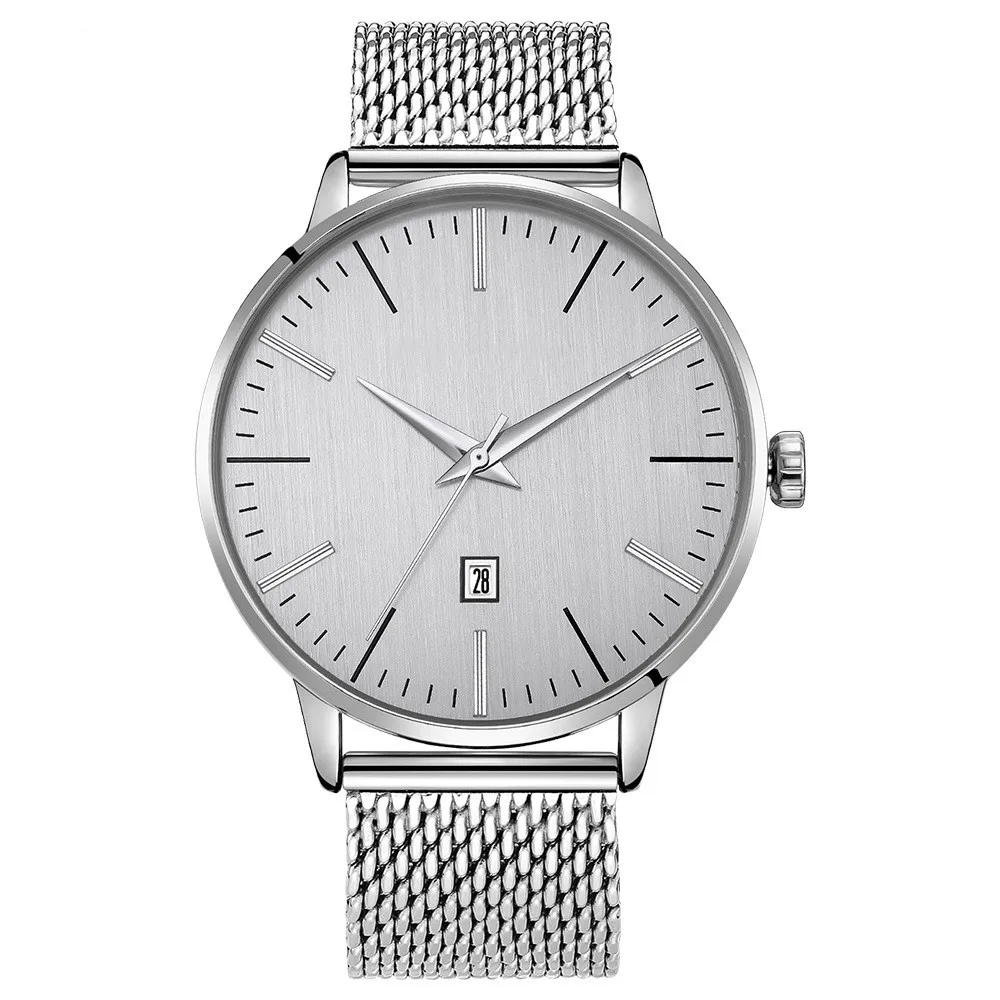 Build Your Own Brand Watches Luxury Magnetic Men Watches Stainless Steel Mesh Wristwatch Waterproof Business Watch Relojes