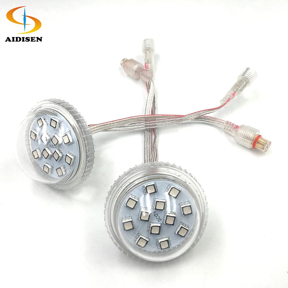 Wholesale 55mm Led Amusement Light DC24V 12led SMD 5050 Cabochon Fairground Lights Addressable UCS2903