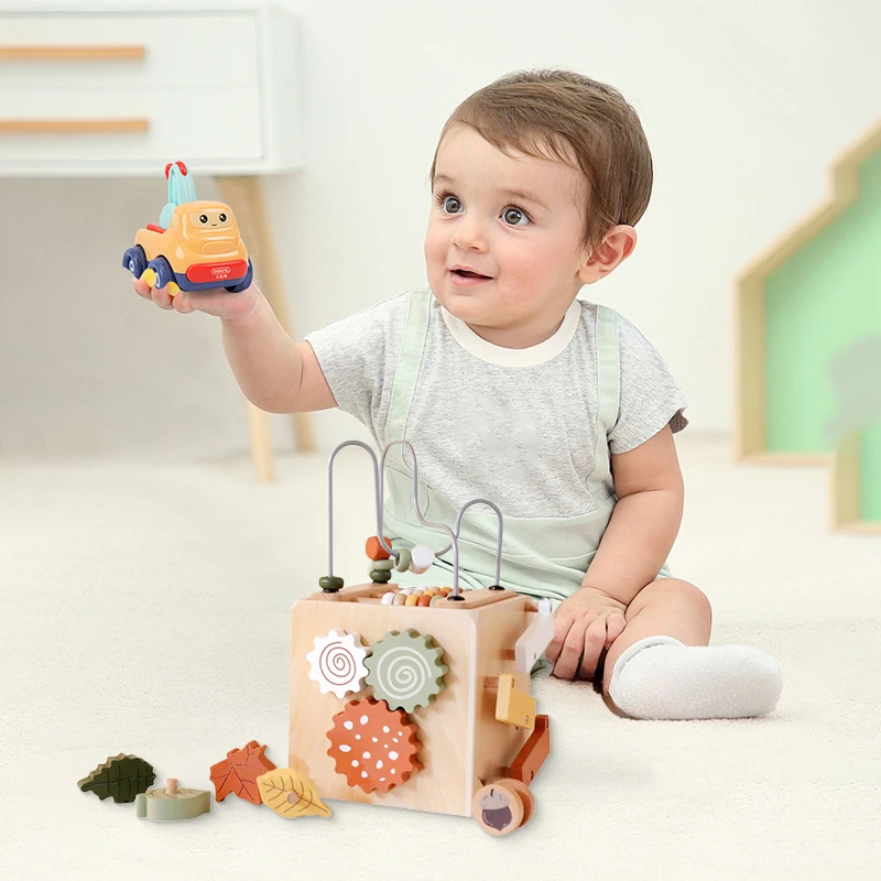 YT Cute Pattern Educational Toys Train Set Stacking Automatic Placement Building Blocks Electric Domino Train Toys