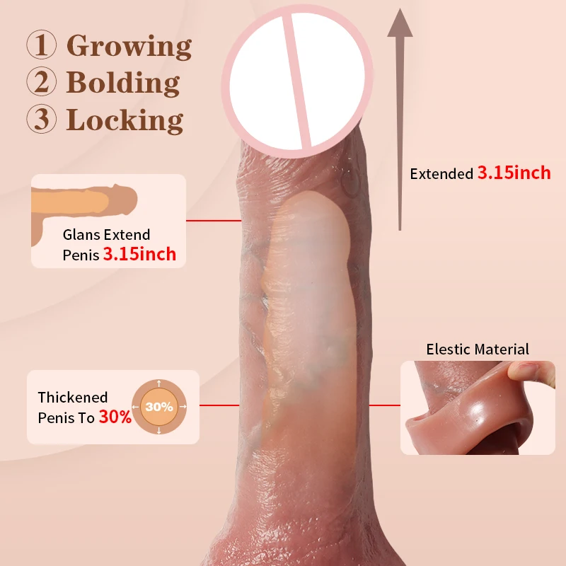Realistic Multi Speed Vibrating Penis Growth Sleeve Increases Couples Sex Experience Vaginal Stimulation Sex Toys Consolador