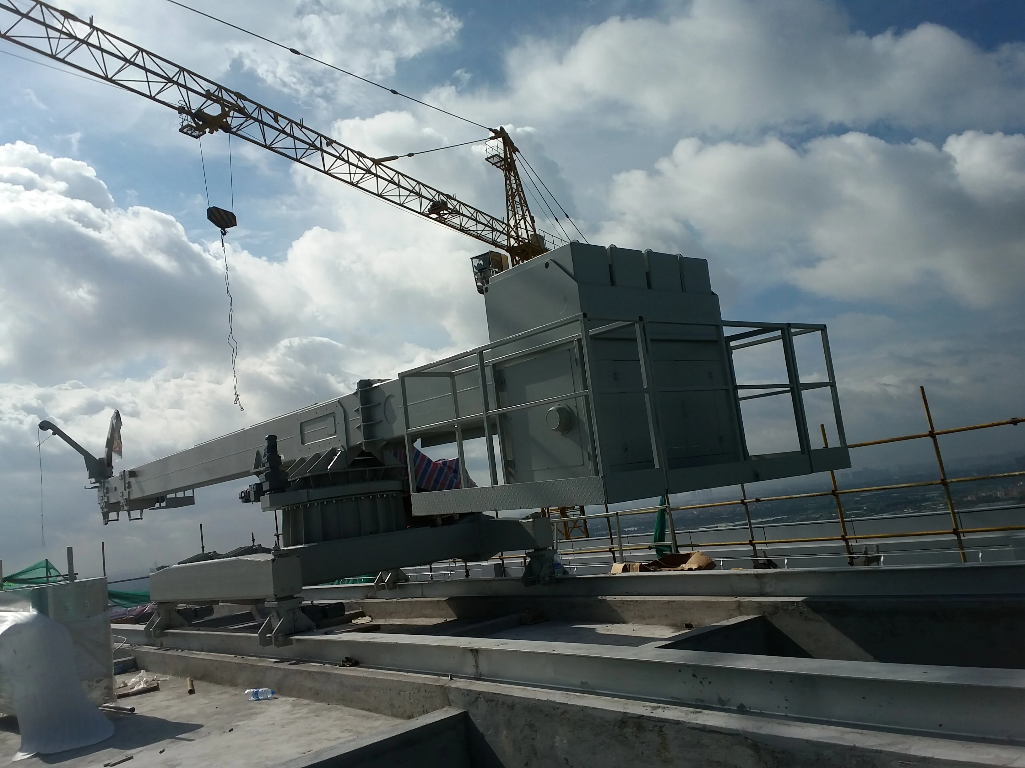 CE and EAC approved roof track bmu building maintenance unit window cleaning gondola facade cleaning cradle