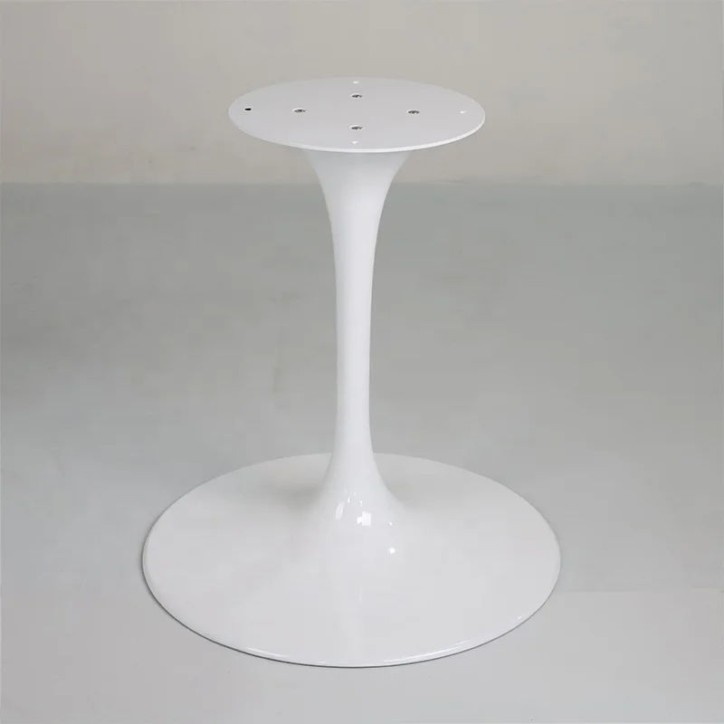Modern furniture Hardware Tulip design Metal cast aluminum stainless steel frame 65 over sized round aluminum feet coffee table