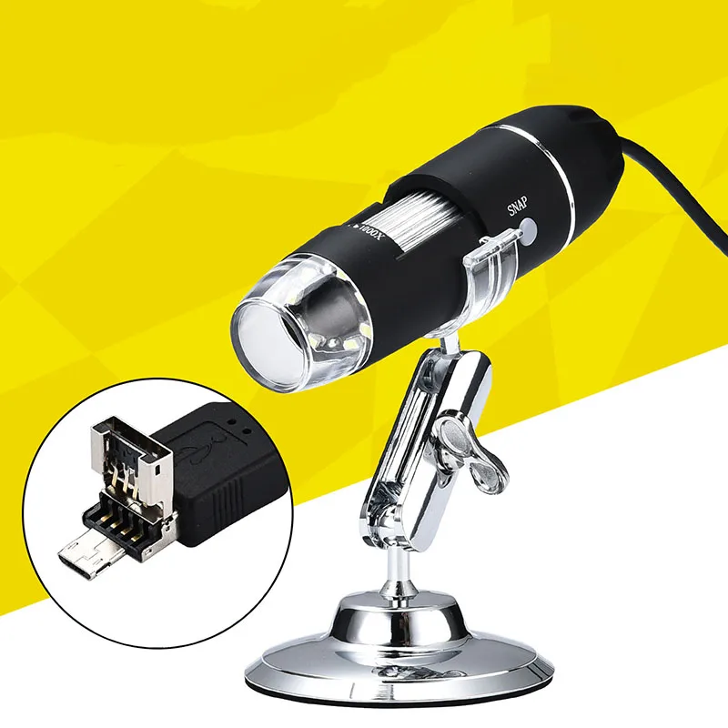 Digital USB Microscope 1600X Mini Handheld Endoscope 3in1 Type-C USB Electronic Microscope