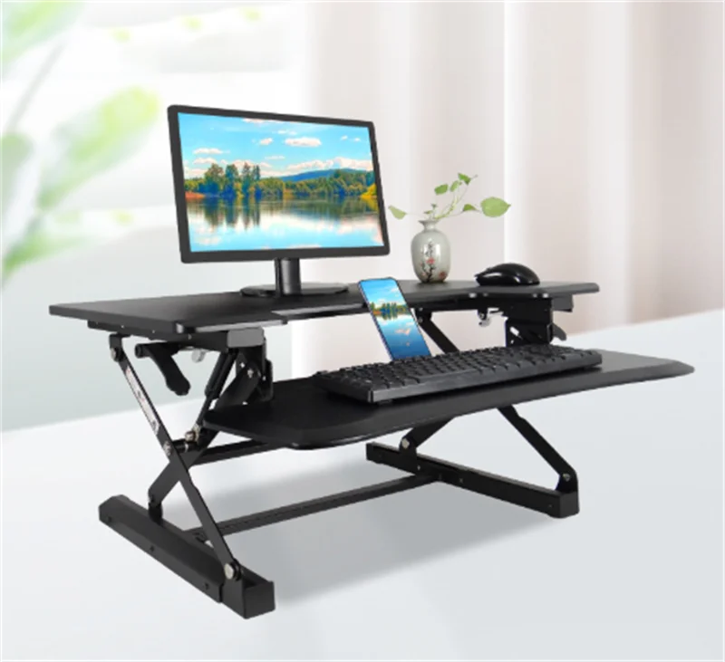 Computer Workstation Desk Height Adjustable Gas Lifted Desk Pneumatic Desk Sit Stand Desktop