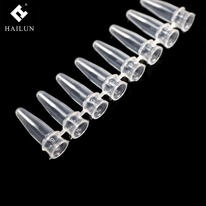 Chinese Manufacturers lab pcr 8 tube strip 0.2ml microcentrifuge conical tube