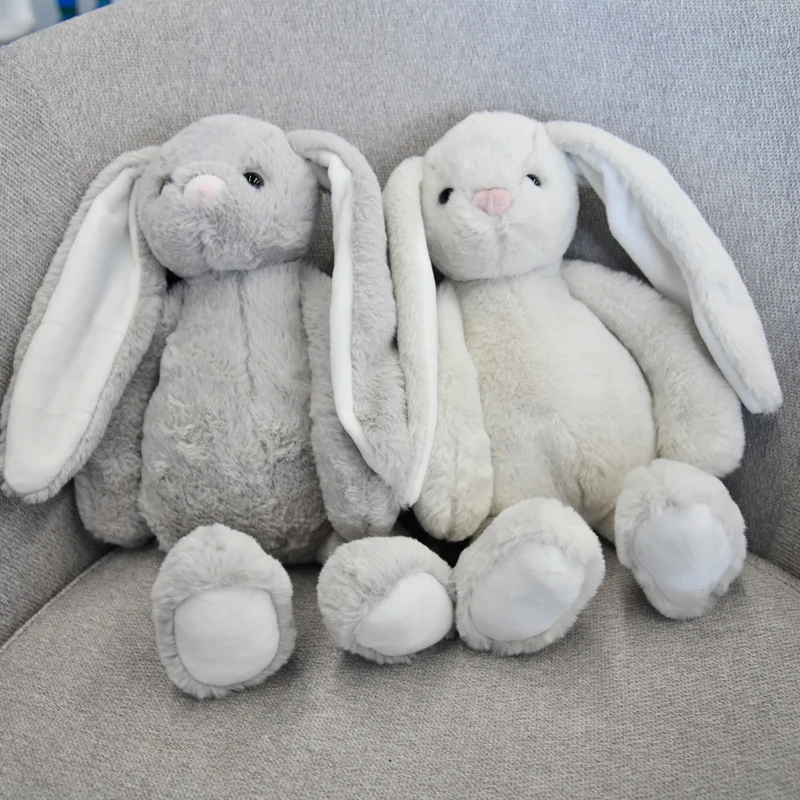 Fashion Standing Long Ears Plush Bunny Rabbit Toys For Kids Cute Custom Stuffed Animal Brown Soft Plush Sublimation Rabbit