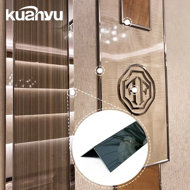 Stainless steel tile trim L shape profile metal trim Tile Corner Gold Brushed Trims for wall edge decoration