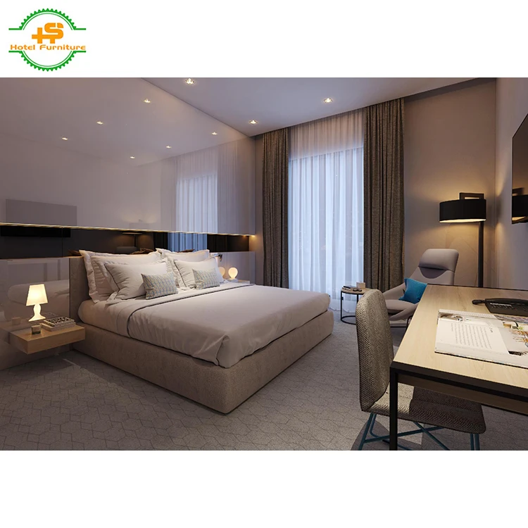 China OEM full hand made new designer hotel bedroom furniture sets (HS-N386)