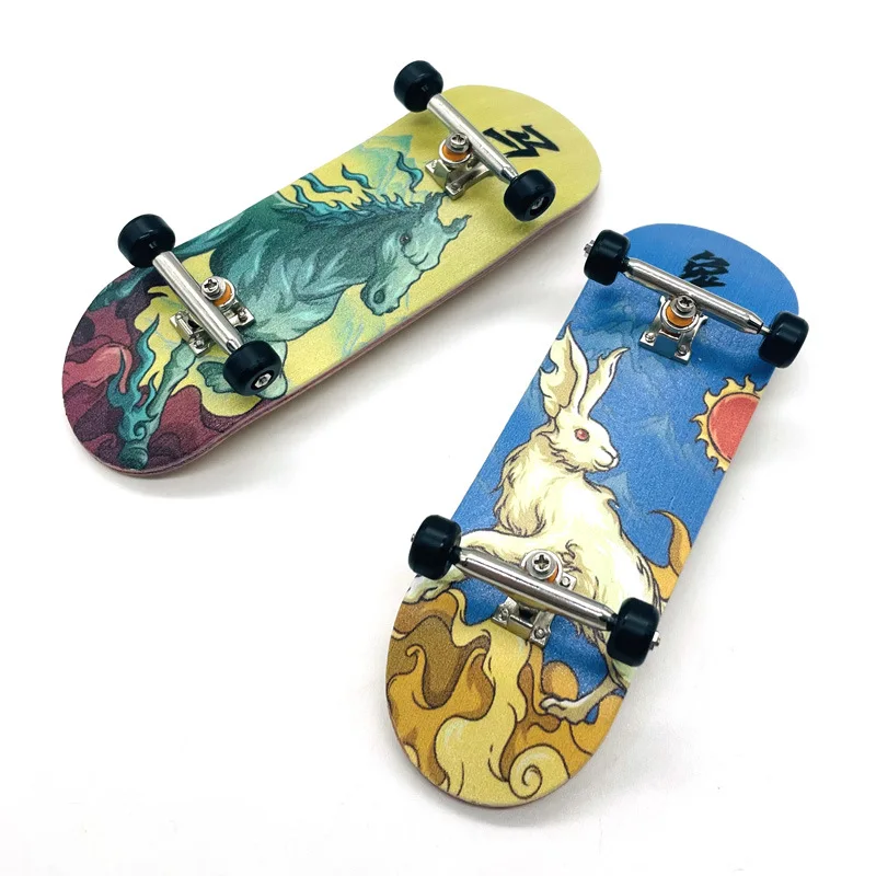 Universal Double-Warped Bamboo Skateboard Deck Youth Creative Gift for Adults with Twelve Zodiac Design New Model