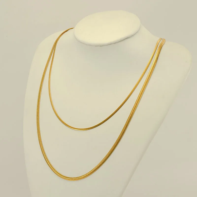 Wholesale Necklace Single Snake Chain Stainless Steel Necklace 18K Gold Plated Necklace For Ladies
