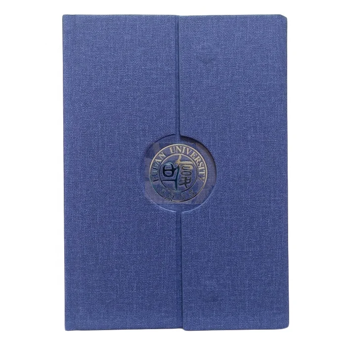 
tri-fold leather cover business motivational magnetic planners and notebooks with metal logo 