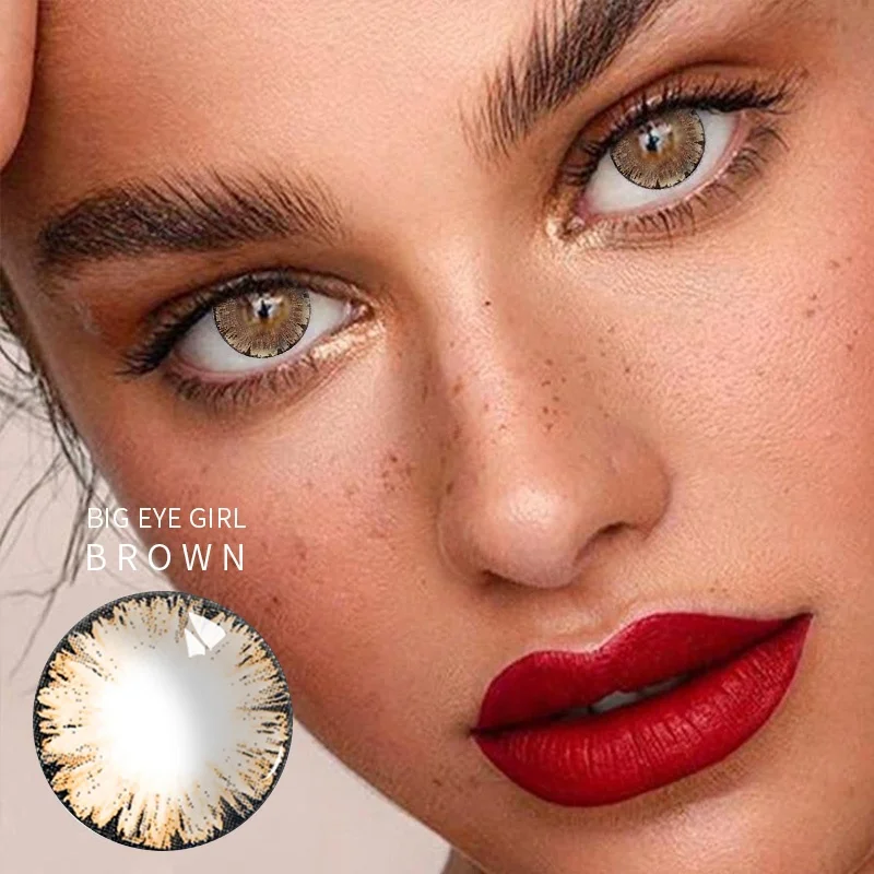 
Beauty Coner 2pcs/pair Big Eye Girl Series Soft Beautiful Pupil Yearly Cycle Cosmetic Colored Contact Lenses for eyes 