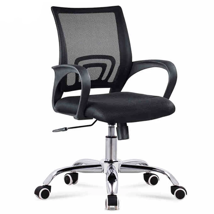 
Lumbar Support Mesh Staff Office Chair Black Fabric Revolving Chairs For Office 