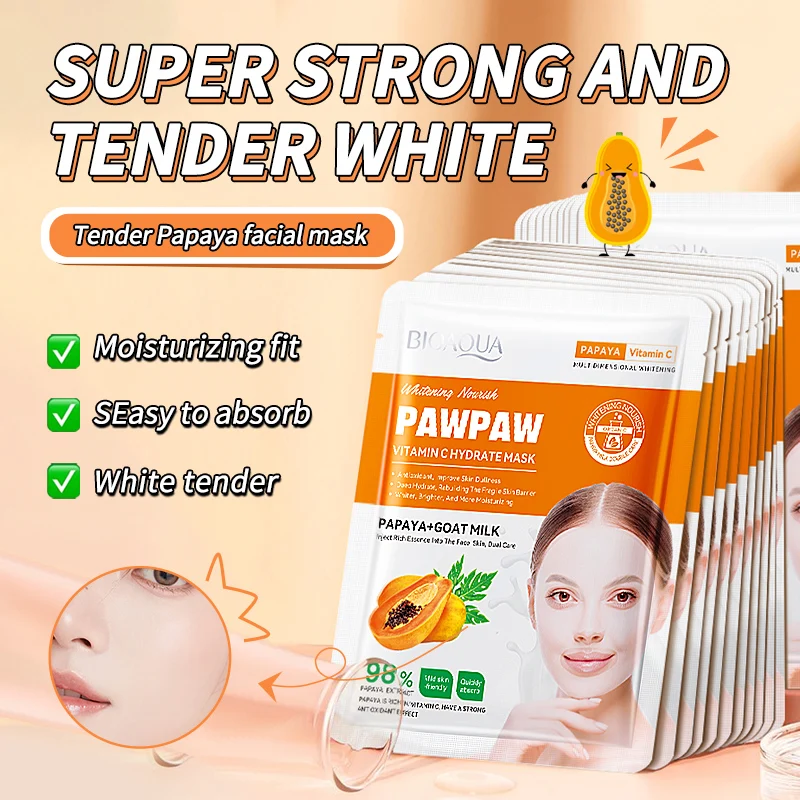 OEM BIOAQUA private label papaya vitamin c collagen brightening moisturizing hydrating whitening skin care set