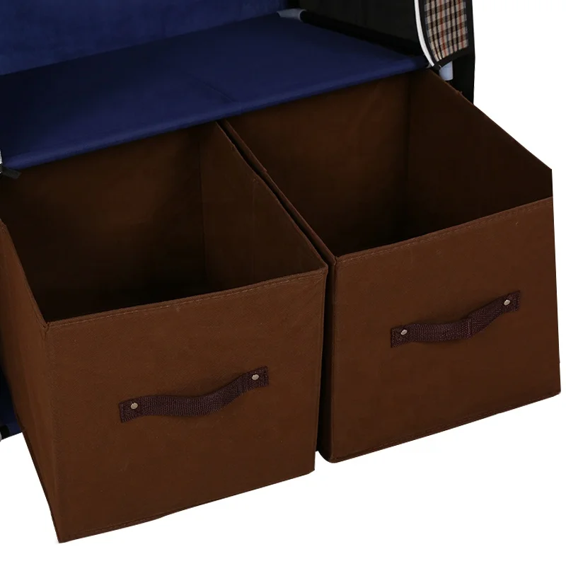 2022Popular folding DIY metal rack portable wardrobe    fabric wardrobe