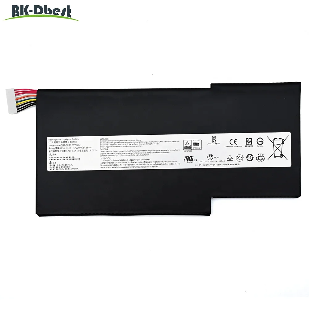 Factory Supply High quality Wholesale BTY-M6J Laptop Battery For MSI GS63 GS73 7RE GS63VR 6RF 7RF MS-16K2 MS-K4 MS-K5