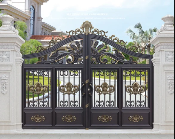 2021 Rust-proof Cast Aluminum Double Door Patio Steel Garden Gate Door