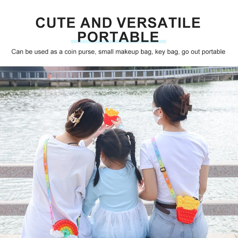 New type of sensory toy with autism special needs pressure reducer customized rainbow colored silicone push bubble bag