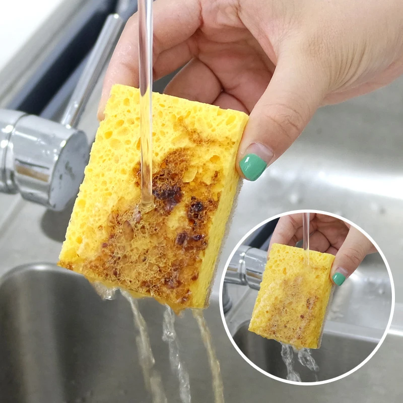 Wholesale Biodegradable Natural Cleaning Dishes Sponges High Absorbent Kitchen Sisal Cellulose Scouring Sponges Scrubber