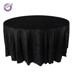 TP02431heat resistant banquet round black plain wedding velvet table cloth