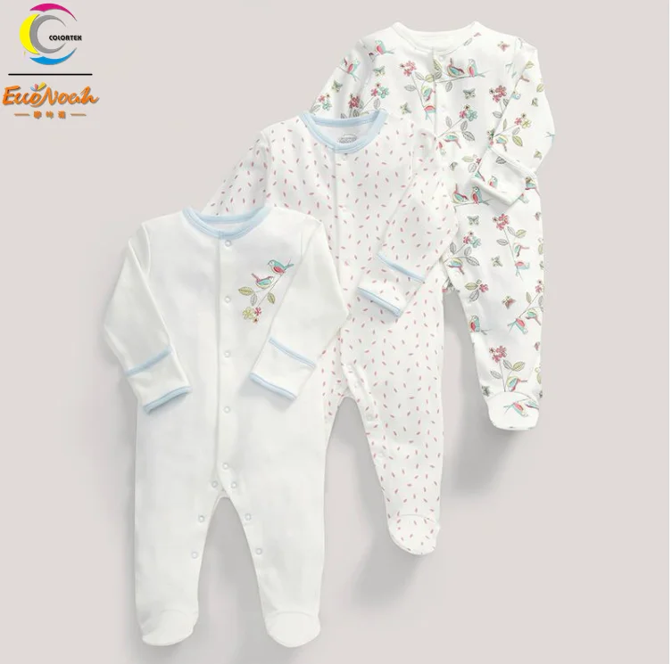 Newborn cotton baby wear unisex 3 pcs longsleeve rompers