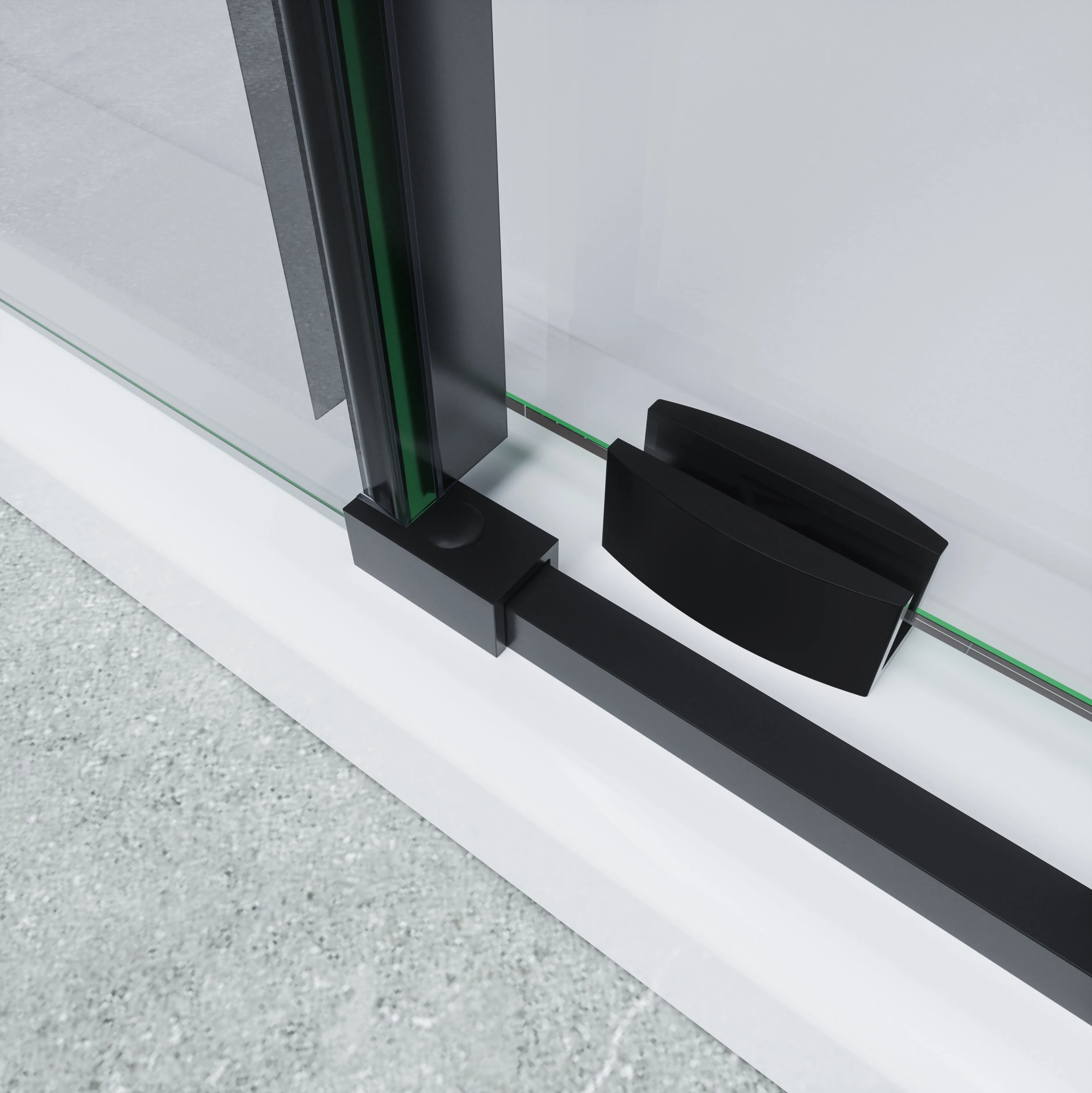 Custom Bathroom Sliding Tempered Glass Frameless Shower Door With Big Rollers