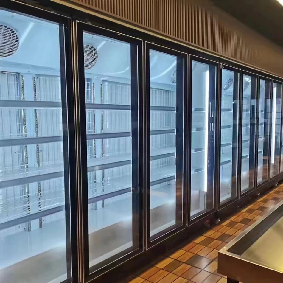 Cheap price big refrigerator standing commercial vertical display freezer for meat