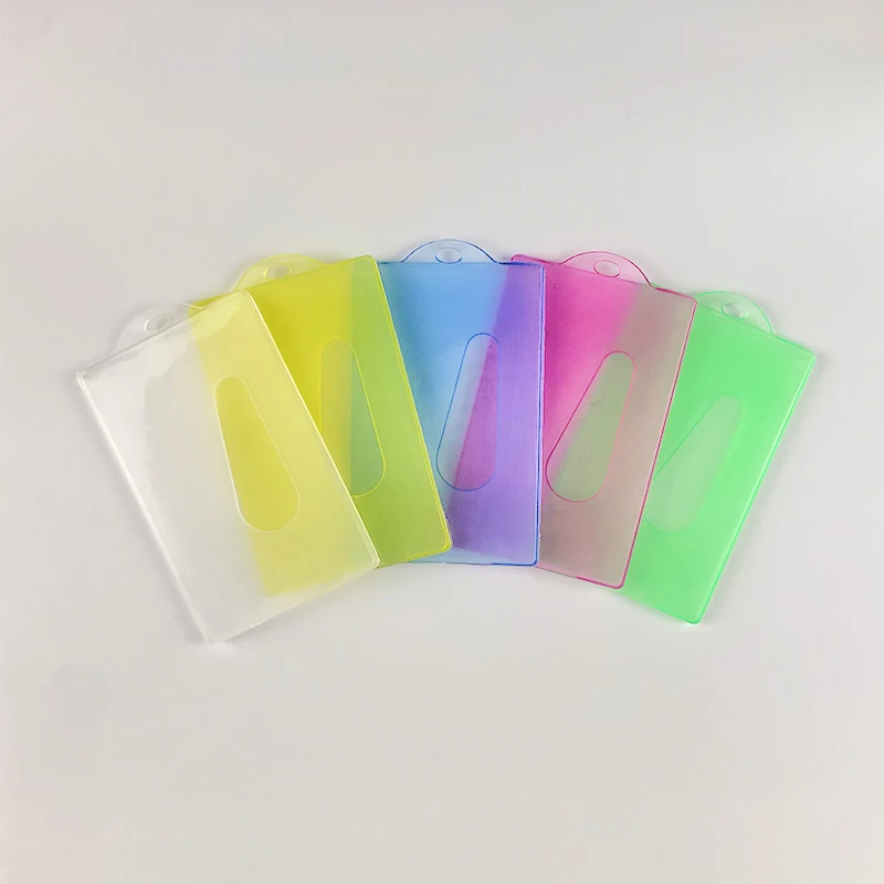 Clear Plastic ID Name Business Card Holder Badge With Lanyard Wholesale