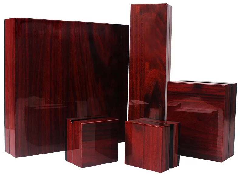 Luxury Wood Lacquer Finish Necklace Bracelet Earring Pendant Ring Jewellery Gift Storage Display Jewelry Packaging Box