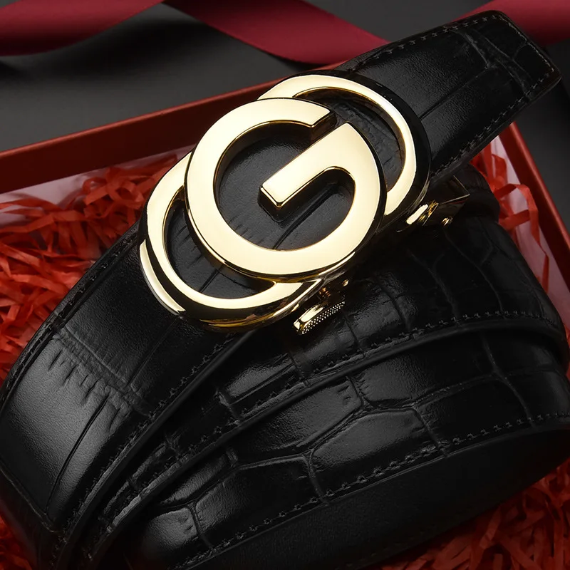 3.5cm Width Black Belts Leather Men 12 Styles Genuine Leather Men Buckle Belts