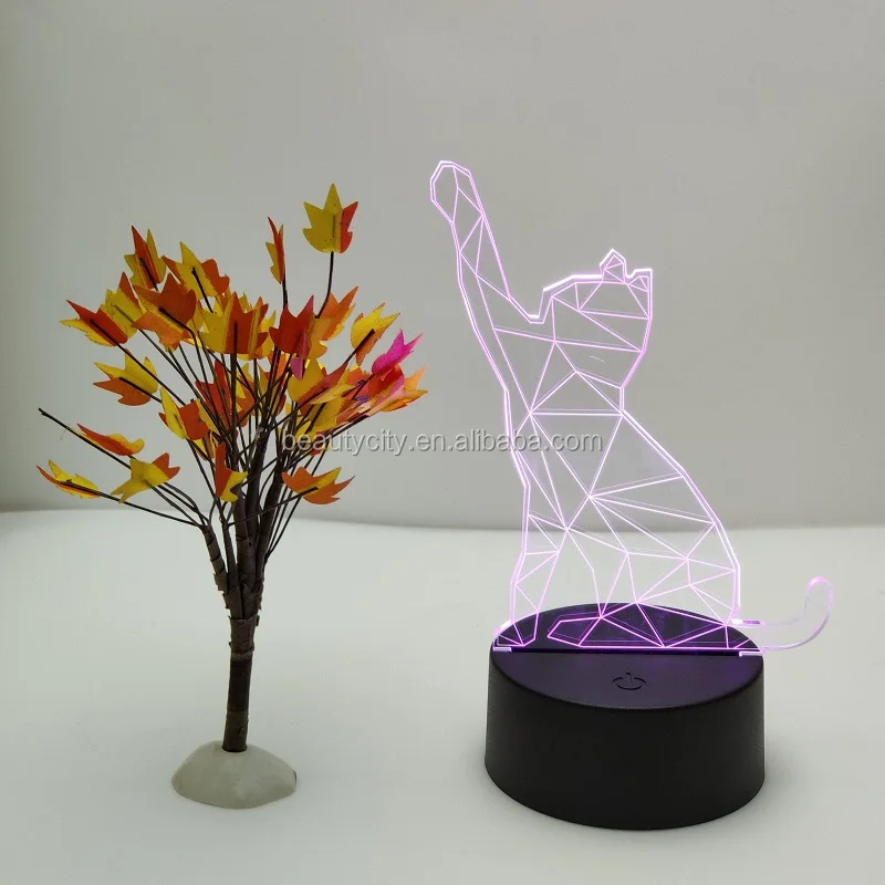Wholesale Desk Lamp Led Base 3d Illusion Anime Christmas Lamp Cute Kids Acrylic Custom Night Light